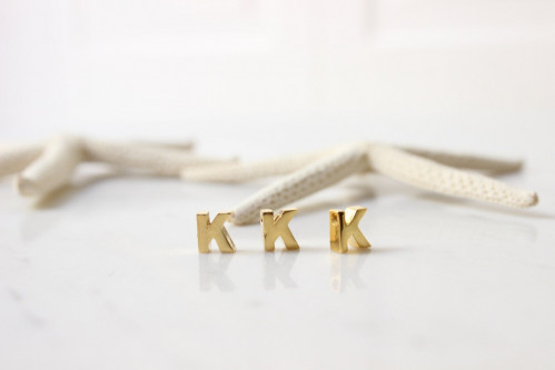 6x7mm 24k Shiny Gold Letters, Letter Charms