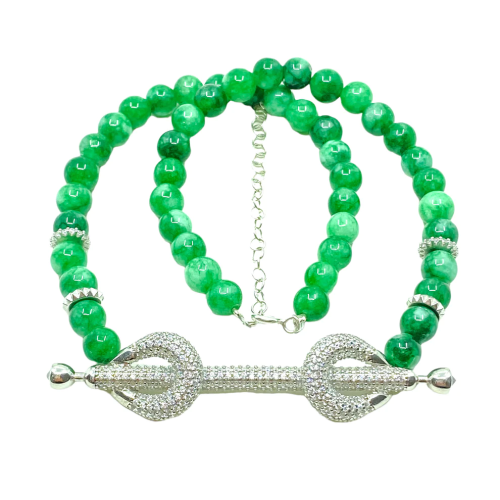 سلسله حجر طبيعي مع تعليقة زركون