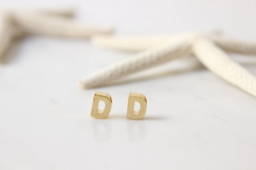 6x7mm " D " 24k Shiny Gold Letters, Letter Charms