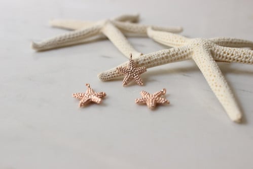 13x16mm Rose Gold Starfish, Starfish Charms, Sea Animals, Starfish Pendant