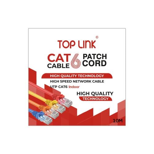 كيبل شبكة توب لنك 10متر CEBLE TOPLINK UTP CAT 6 10...
