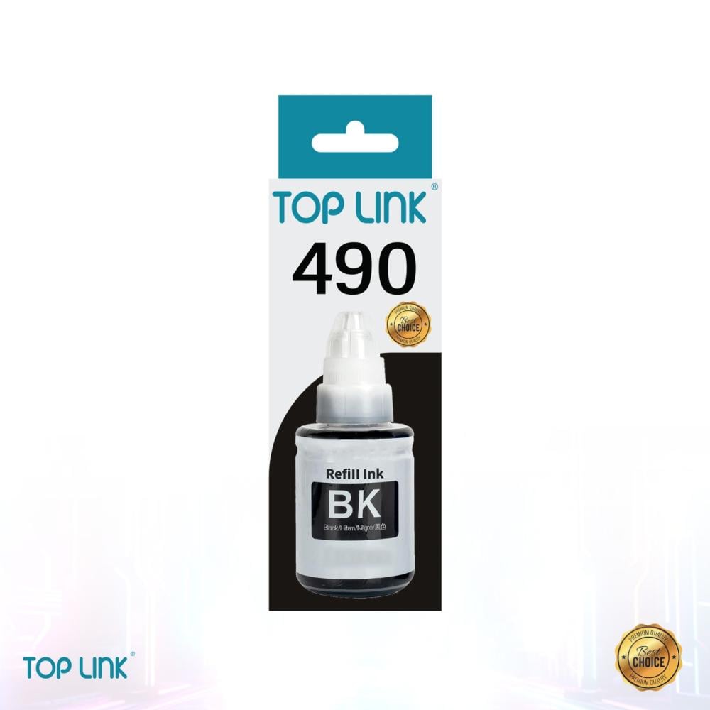 علبة حبر اسود سائل توب لنكToplink  Black Liquid Ink 490