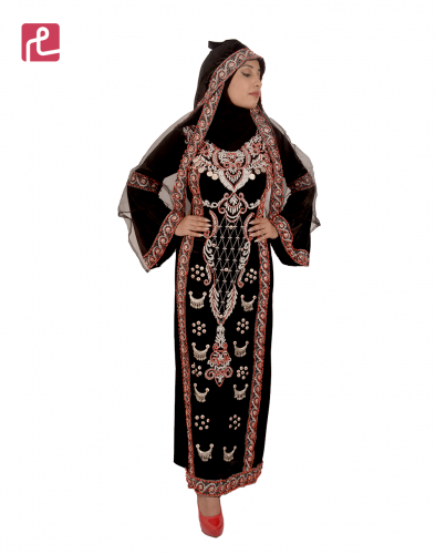 زي صنعاني بتطريز المرجان