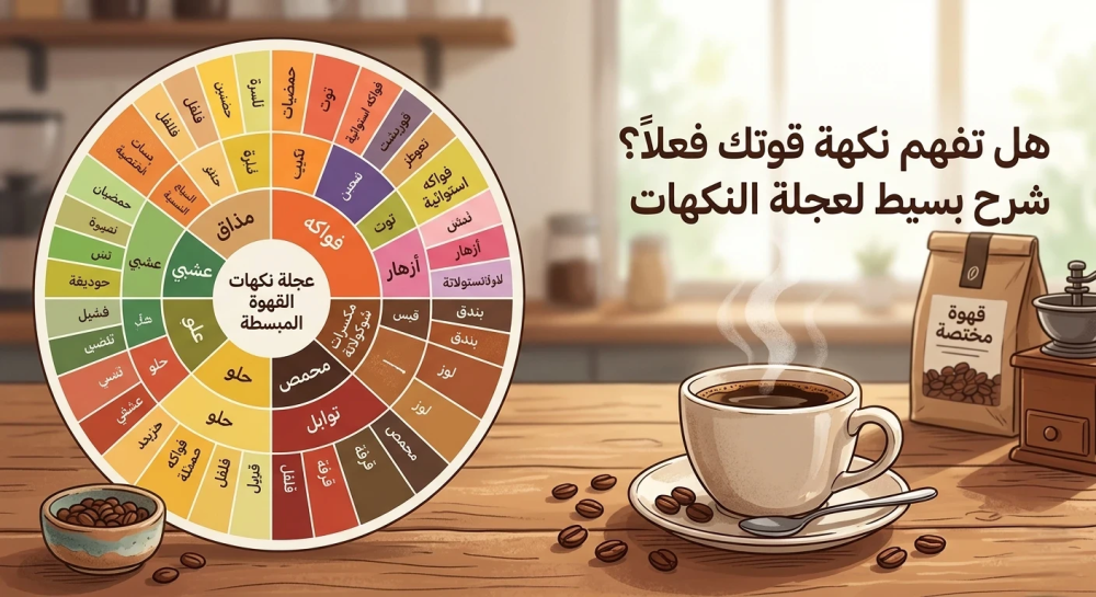 هل تفهم نكهة قهوتك فعلًا؟ شرح بسيط لعجلة النكهات
