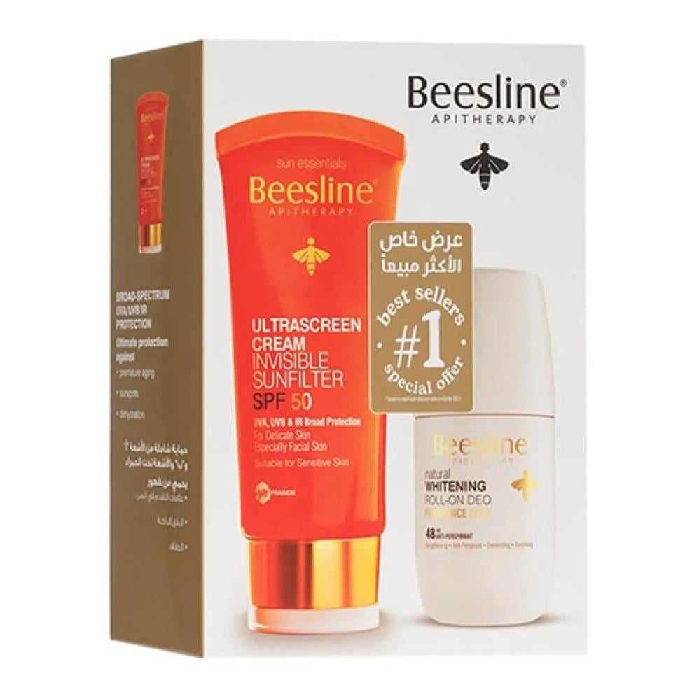 بيزلين - مزيل عرق رول أون طبيعي لتفتيح البشرة + واقي شمس بعامل حماية 50