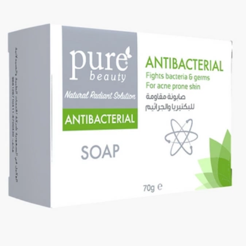 بيور بيوتي صابونة مضادة للبكتيريا للبشرة المعرضة لحب الشباب 70 جم