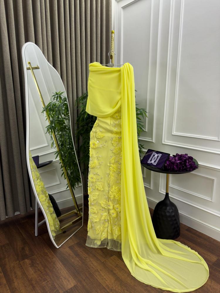 فستان ليموني مشجر