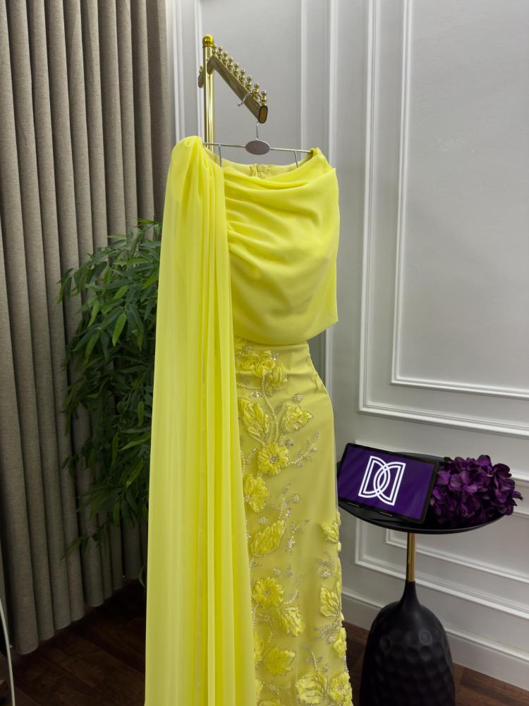 فستان ليموني مشجر