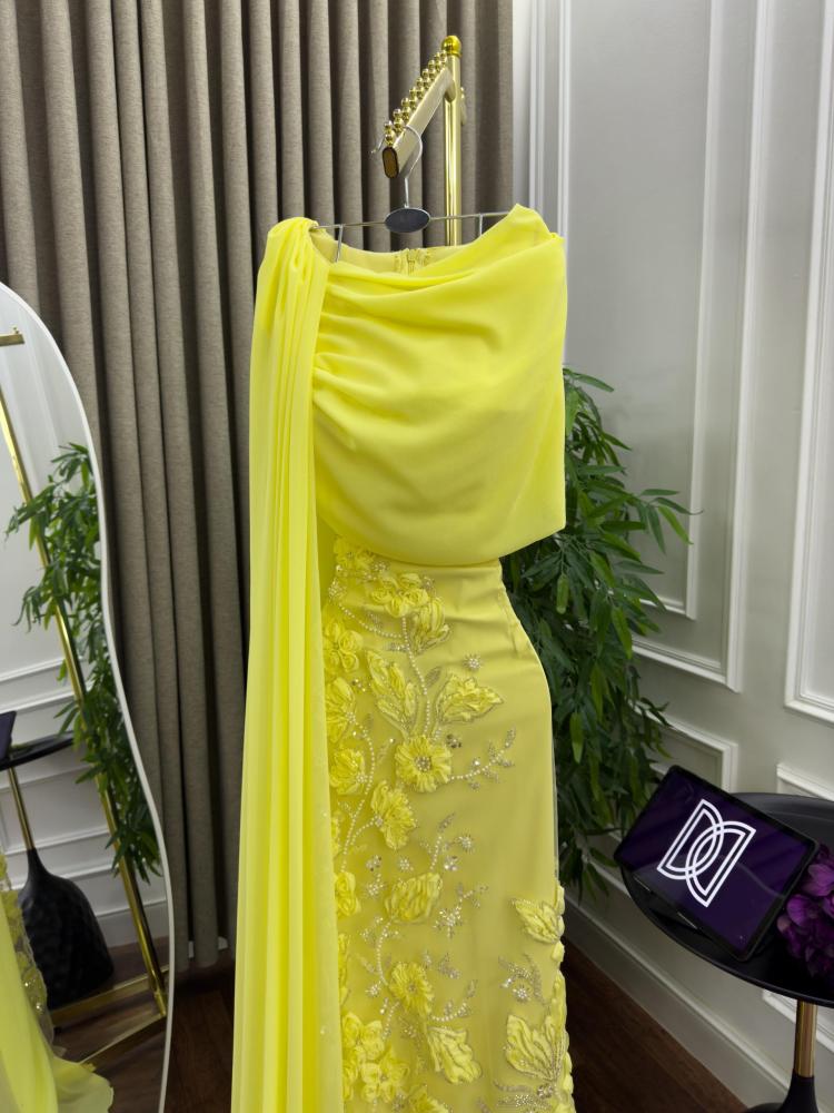 فستان ليموني مشجر