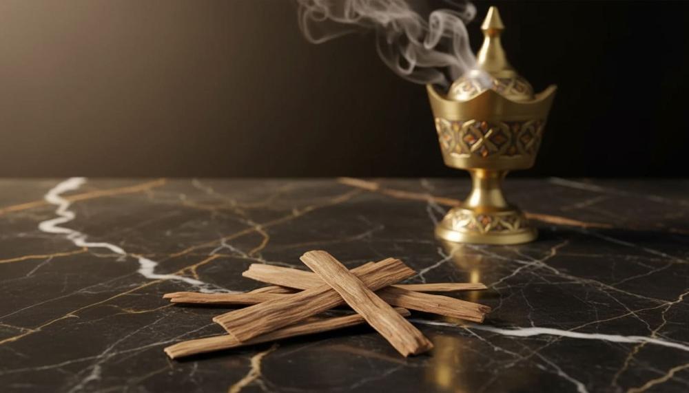 قطع رقائق عود لاوسي طبيعي عالية الجودة تظهر تفاصيل خشب العود