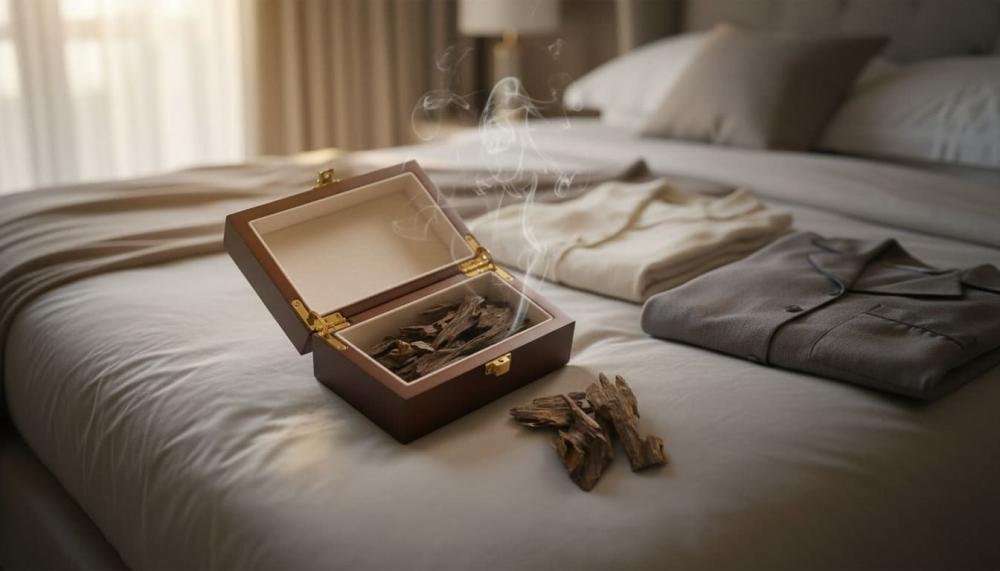 تعطير الملابس بالعود من متجر شاع العود برائحة ثابتة للملابس