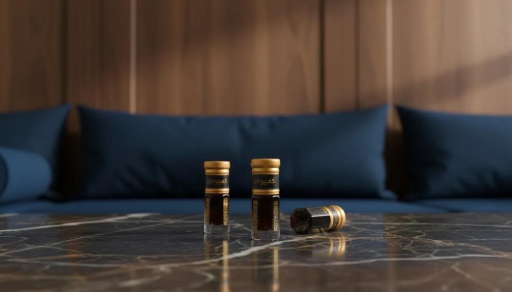 عبوات دهن عود طبيعي توضح درجات تعتيق دهن العود وجودة الرائحة