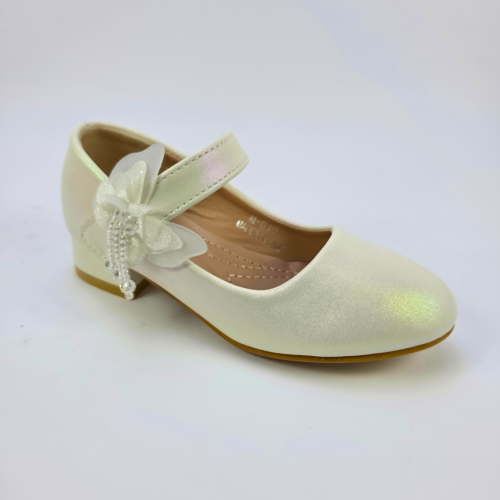 جزمة بناتي كعب صغير - M610 - OFF WHITE