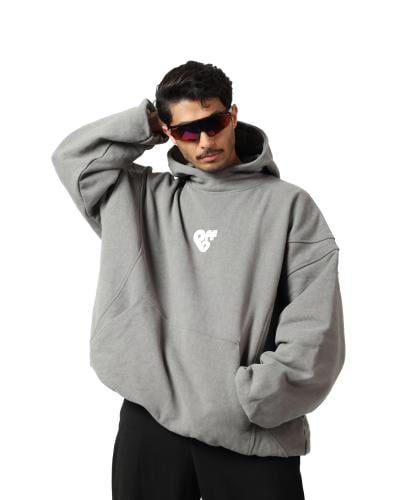 Oversize washed gray hoodie