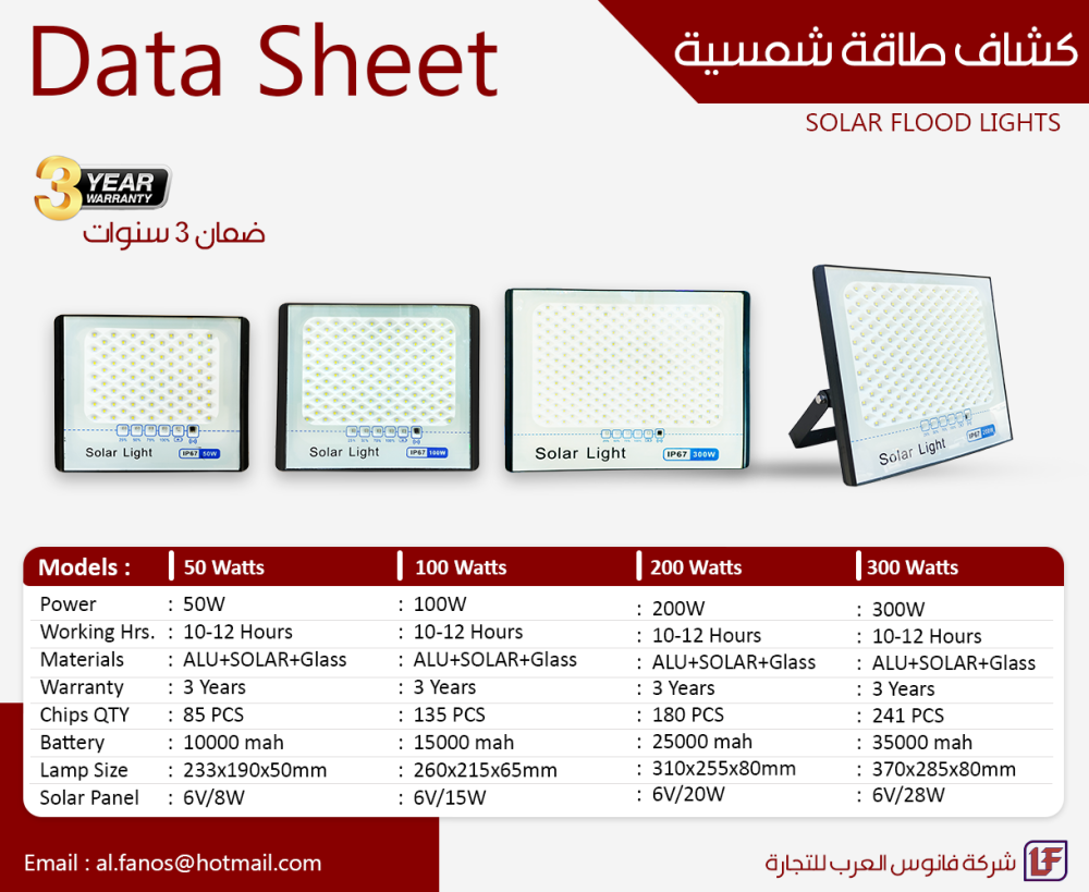 كشاف ليد طاقة شمسية
