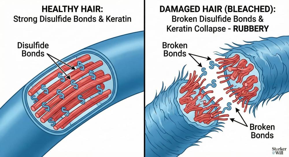 علاج الشعر المطاطي بعد سحب اللون | الدليل العلمي لإنقاذه قبل فوات الأوان