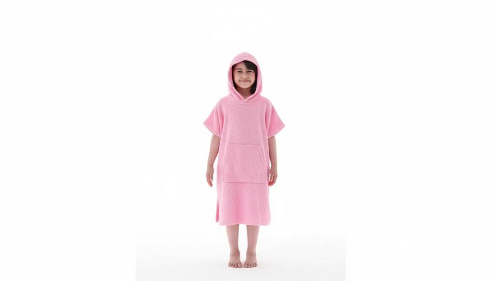 روب استحمام اطفال وردي بغطاء رأس مناسب لحمام الطفل اليومي من متجر RJ