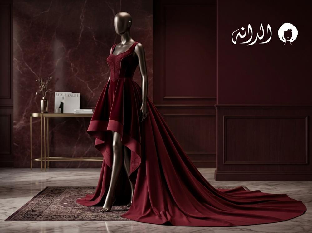 فستان قصير من قدام وطويل من وراء