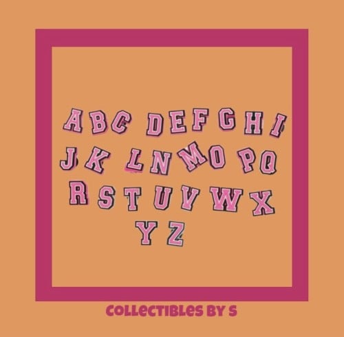 pink letters charms