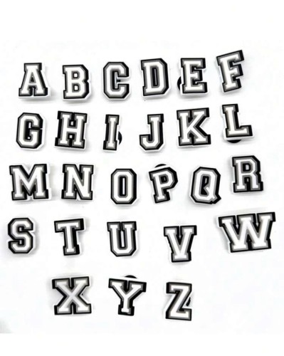 white&black letters charm