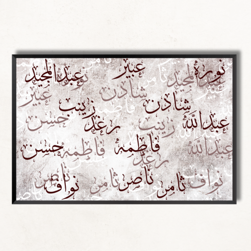 لوحة جدارية اسماء العائلة