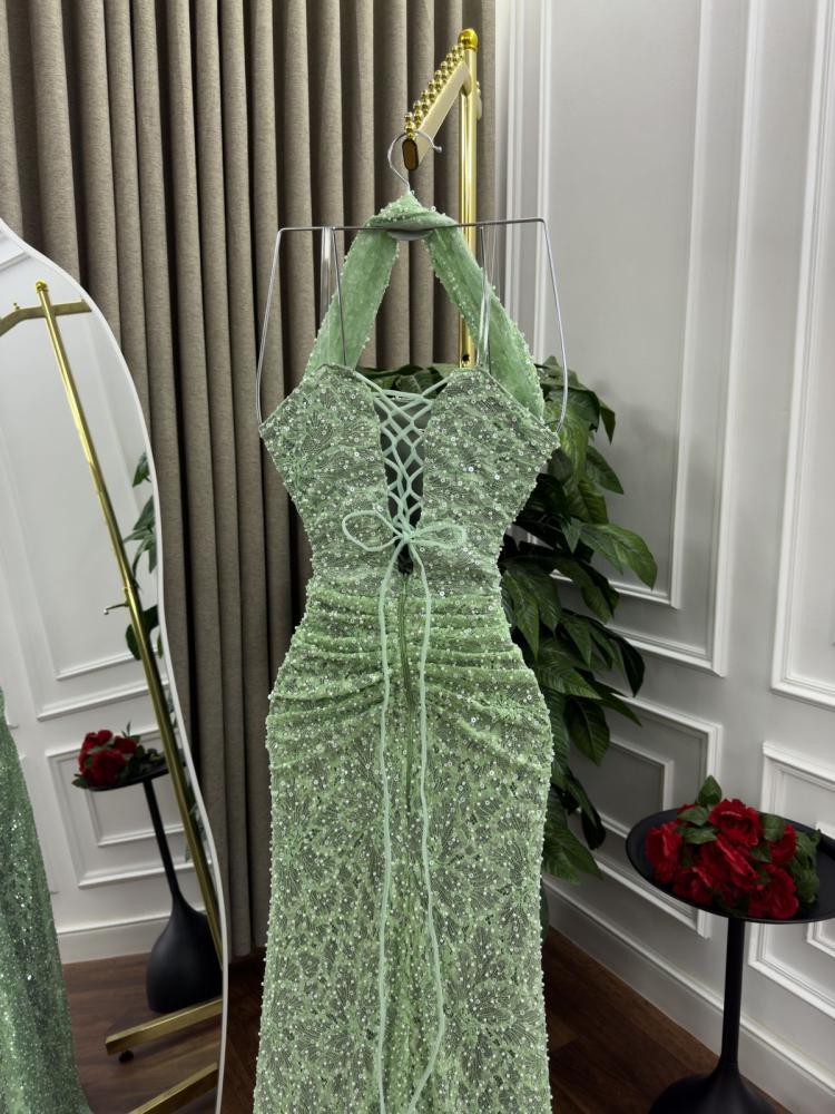 فستان زمردي انيق