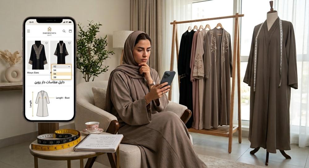 دليل مقاسات العبايات: كيف تختارين المقاس المثالي بسهولة؟