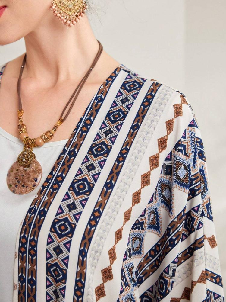 عباءة عربية طويلة الأكمام كاجوال مطبوعة بالقمر للنساء