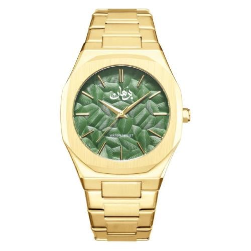 ساعة يد رجال ماركة برهان Burhan Watch Gold Green