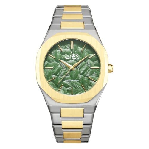 ساعة يد رجال ماركة برهان Burhan Watch Gold Green