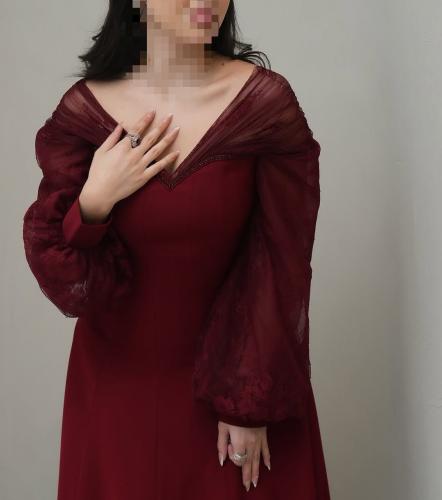 فستان ناعم برغندي