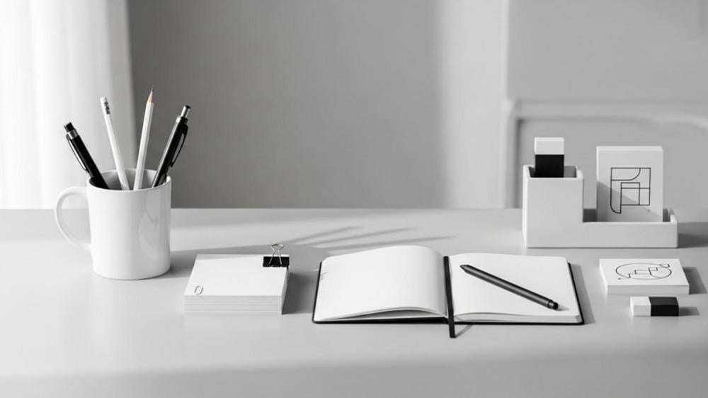 minimalist office desk setup
