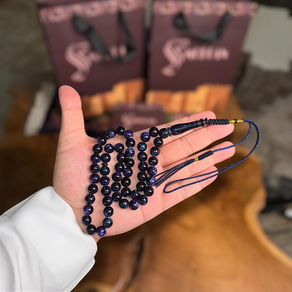 سبحة بنفسجي مخلوط بكلايت كركوشة