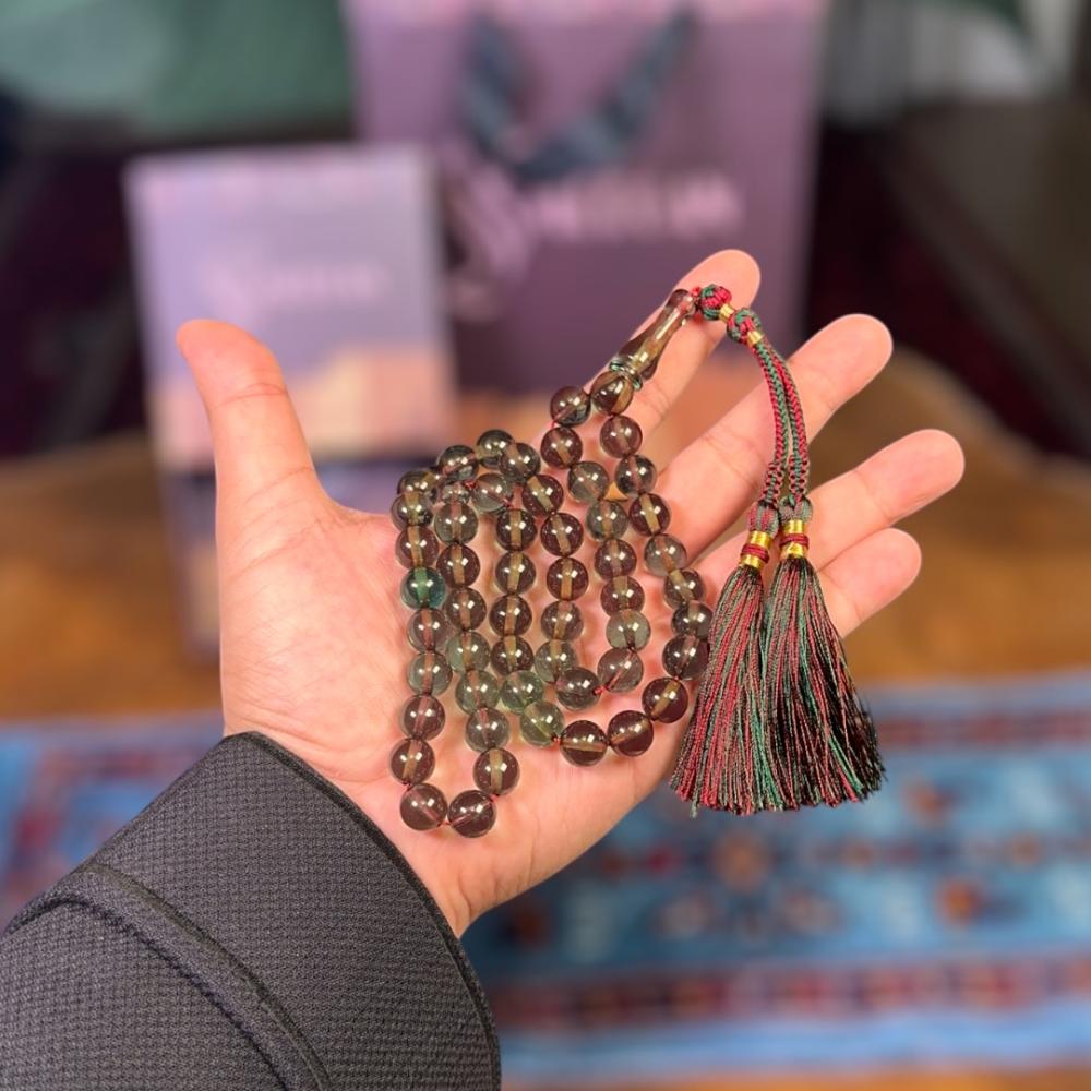 سبحة هدية - سبحة زعفران - سبح رجالية  - مورقن