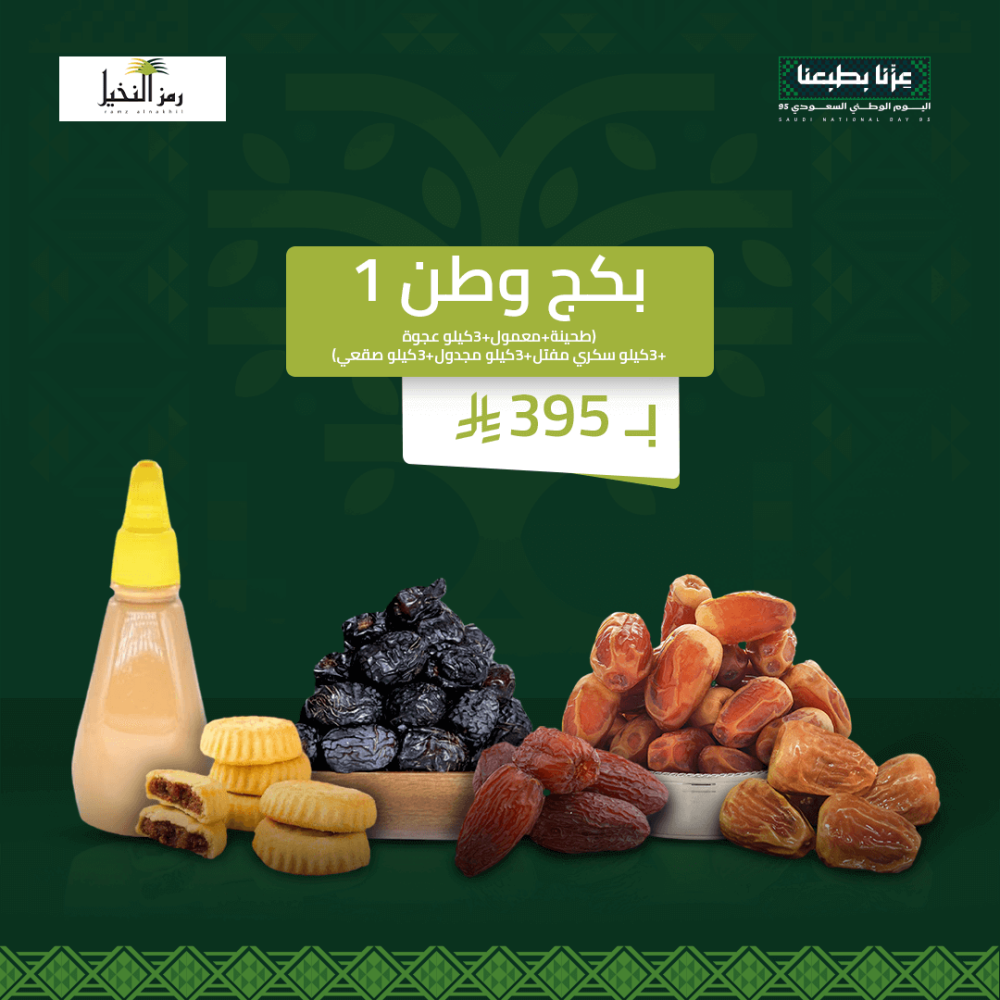 بكج تمور كبير يوم وطني 95 - رمز النخيل