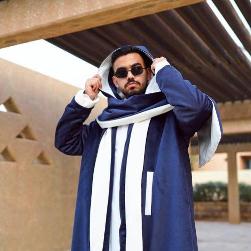 فروه دبل فيس مع شال لون كحلي مع سكري