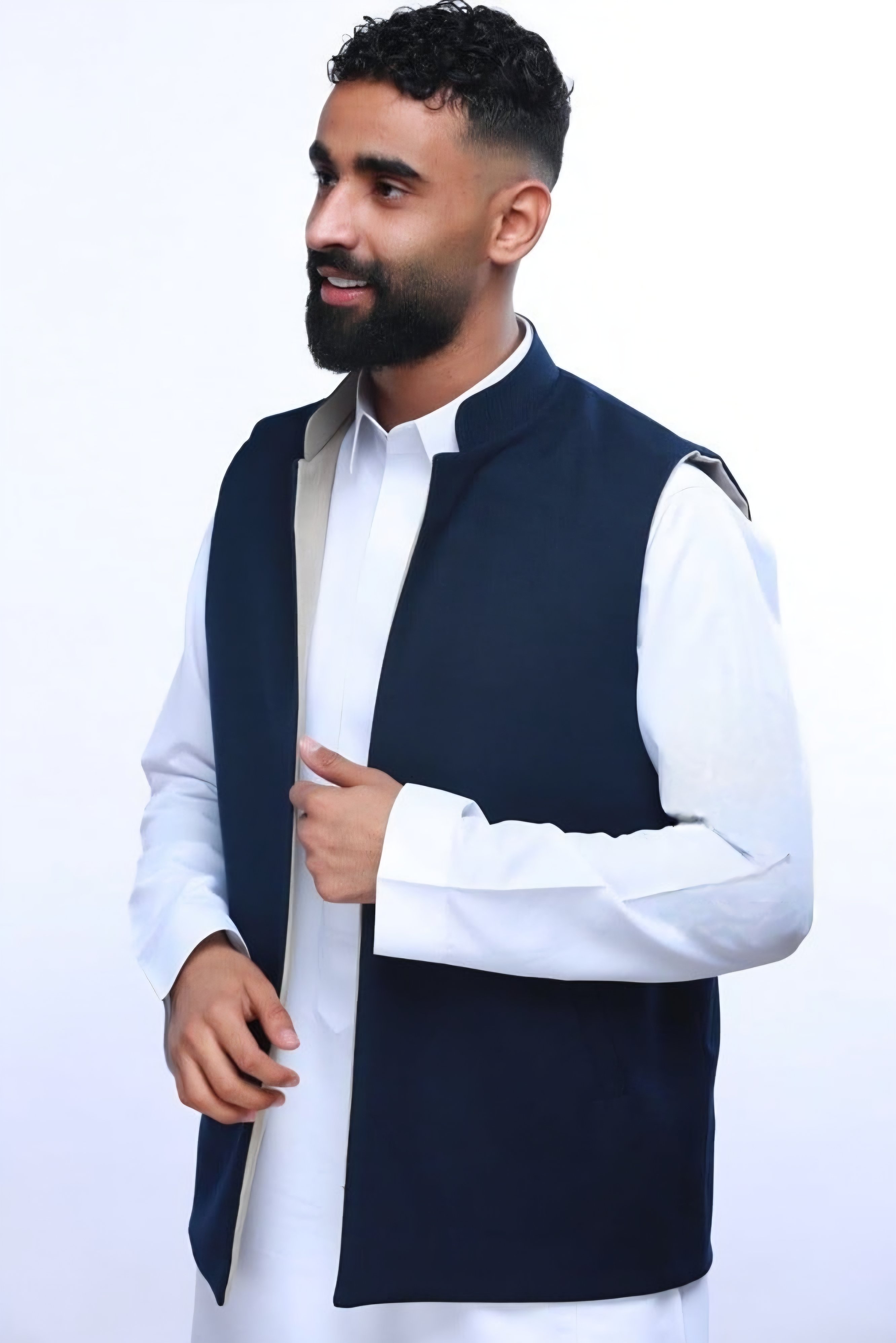 سديري جوخ دبل فيس كحلي -بيج