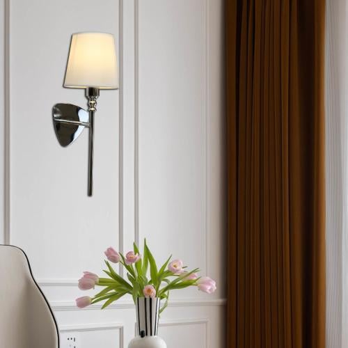 إضاءة ابليك حائط مودرن مفرد فضي E14*1L