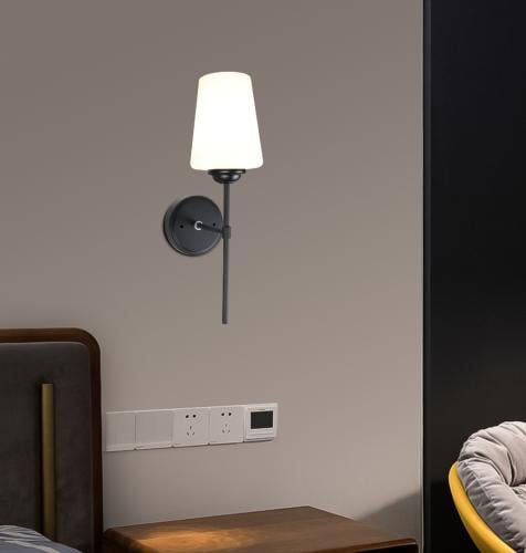 إضاءة ابليك حائط مودرن اسود مفرد E27*1L