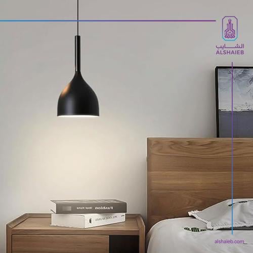 علاقي مودرن 2 متر اسود مع ذهبي E27*1L قطر 17 سم