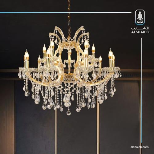 نجف مودرن شمعدان ذهبي مع شفاف E14*15L