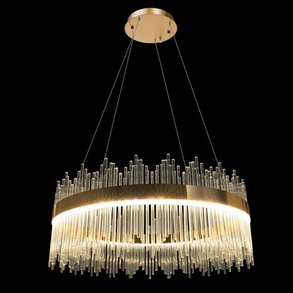 نجف بلمسات من الكريستال إضاءة سقف مودرن متعددة الألوان (  اصفر + ابيض + كريمي ) قطر 60 سم