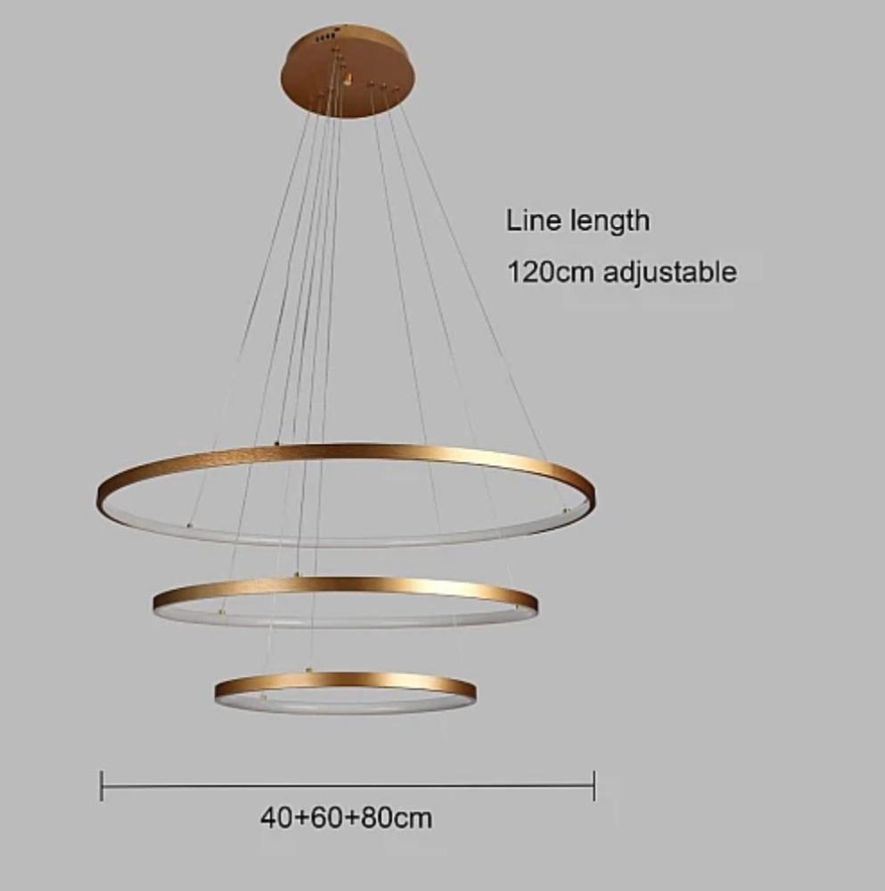 نجف مودرن ذهبي لون الانارة اصفر 400*600*800