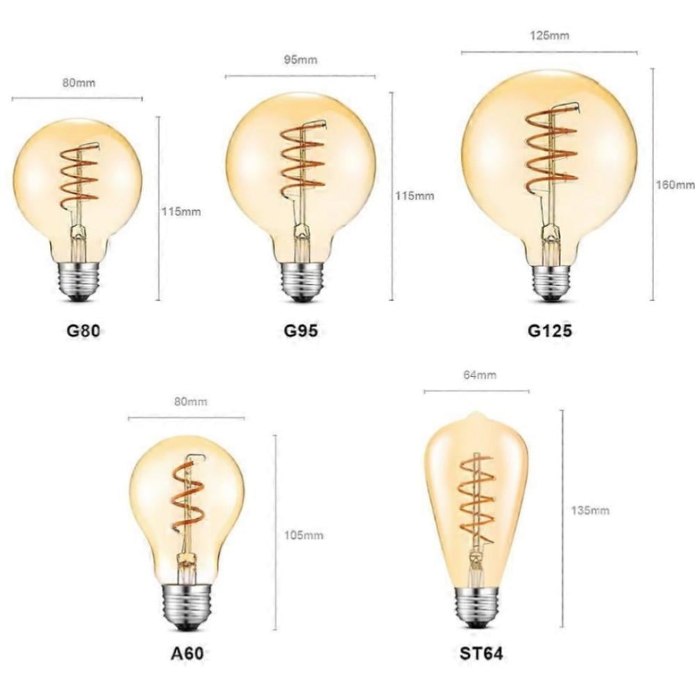 لمبة إيدسون لايت G125 شفاف عسلي -8W