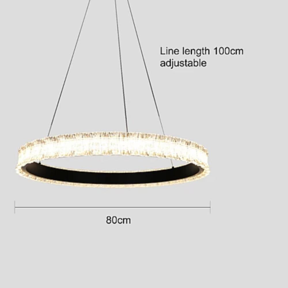 نجف من الكريستال اسود ماتيلك مودرن انارة اصفر القطر 80 سم 60 واط