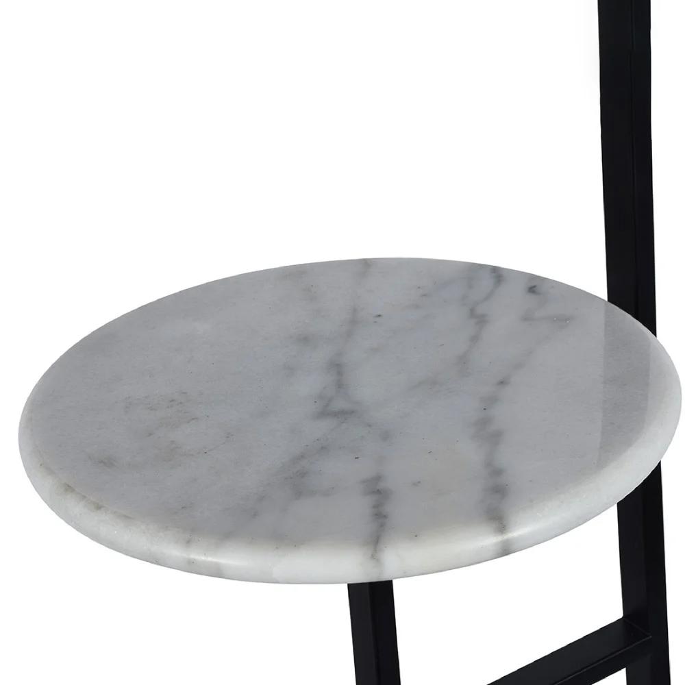 ابجودة أرضية منحنية من الرخام والأكريليك، أسود، إضاءة ثلاثية الألوان