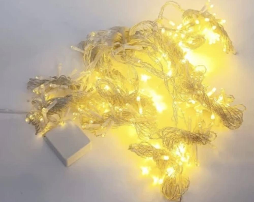 ستارة مضيئة طول 3 متر عرض 3 متر اصفر خارجي قابل للتوصيل