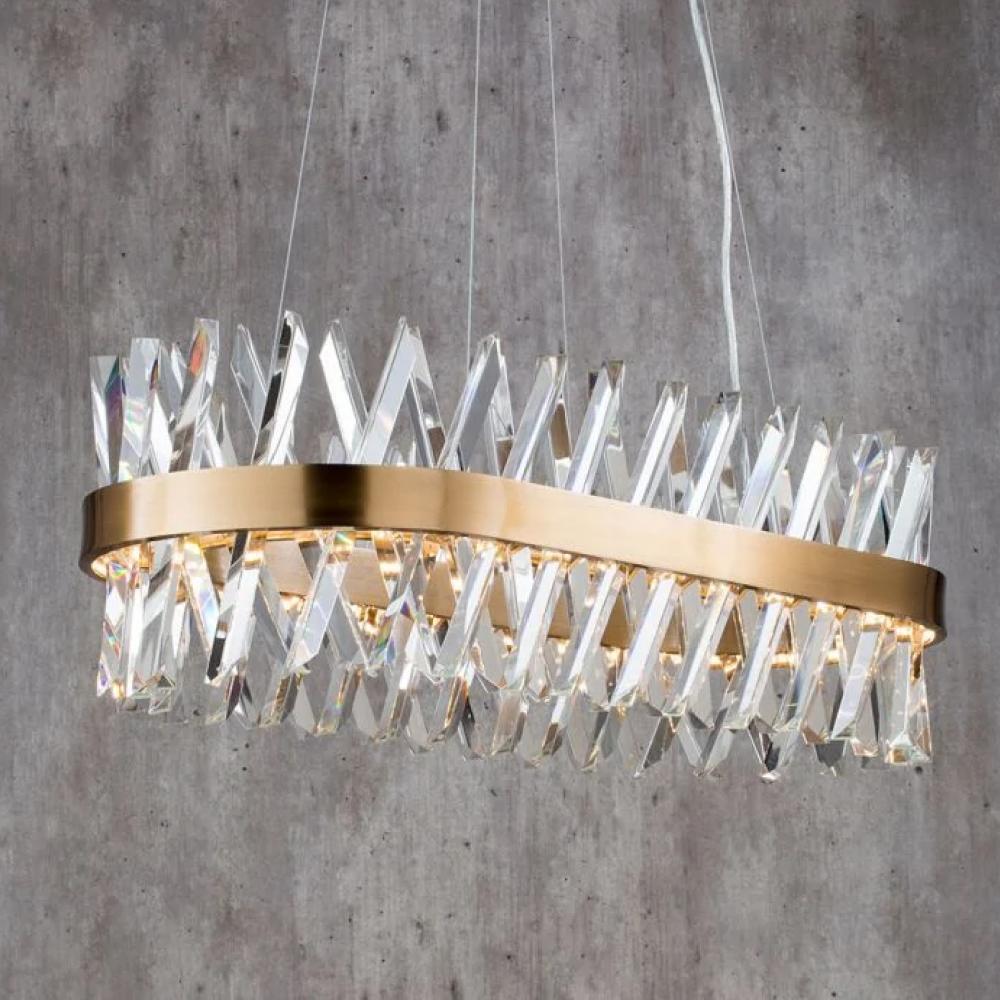 نجف كريستالي مودرن بيضاوي باضاءة متغيرة مقاس متر