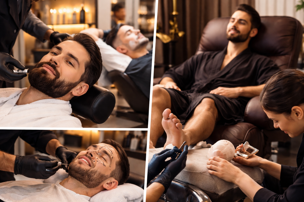 أفضل سبا رجالي وبدكير رجالي في صالون حلاقة رجالي متكامل