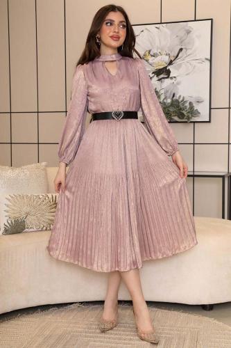 فستان ميدي أنيق بكسرات